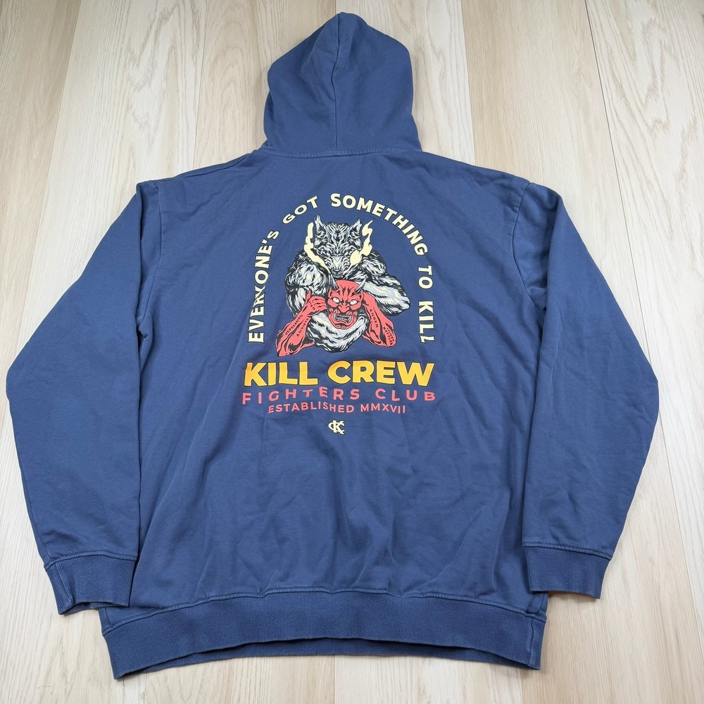 Kill Crew Hoodie Inner Demons Boxing Club Blue Graphic Hoodie Men's Size XL